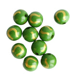 Maxbell 10x Round Beads 16mm Loose Wooden Bead Handmade Pattern Bracelet Art