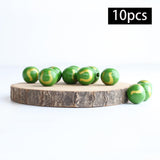 Maxbell 10x Round Beads 16mm Loose Wooden Bead Handmade Pattern Bracelet Art