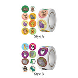 Maxbell 500 Pieces Round Animal Stickers Motivational Stickers 1" for Classroom Style A