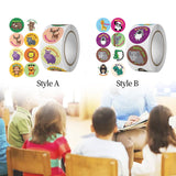 Maxbell 500 Pieces Round Animal Stickers Motivational Stickers 1" for Classroom Style A