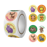 Maxbell 500 Pieces Round Animal Stickers Motivational Stickers 1" for Classroom Style A