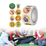 Maxbell 500 Pieces Round Animal Stickers Motivational Stickers 1" for Classroom Style A