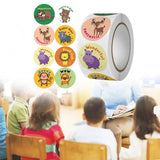Maxbell 500 Pieces Round Animal Stickers Motivational Stickers 1" for Classroom Style A