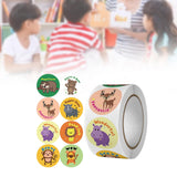 Maxbell 500 Pieces Round Animal Stickers Motivational Stickers 1" for Classroom Style A