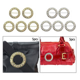 Maxbell 10x Round Metal Flatback Buckles Gift Slider Fittings Decor for Invitation Gold