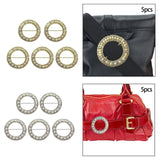 Maxbell 10x Round Metal Flatback Buckles Gift Slider Fittings Decor for Invitation Gold