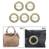 Maxbell 10x Round Metal Flatback Buckles Gift Slider Fittings Decor for Invitation Gold