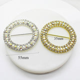 Maxbell 10x Round Metal Flatback Buckles Gift Slider Fittings Decor for Invitation Argent