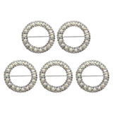 Maxbell 10x Round Metal Flatback Buckles Gift Slider Fittings Decor for Invitation Argent