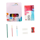 Maxbell Watercolor Paint Set with Paint Brush Art Paper for Children School Supplies pink
