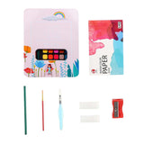 Maxbell Watercolor Paint Set with Paint Brush Art Paper for Children School Supplies pink