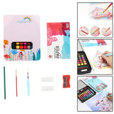 Maxbell Watercolor Paint Set with Paint Brush Art Paper for Children School Supplies pink