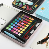 Maxbell Watercolor Paint Set with Paint Brush Art Paper for Children School Supplies pink