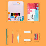Maxbell Watercolor Paint Set with Paint Brush Art Paper for Children School Supplies pink