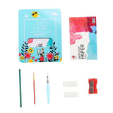 Maxbell Watercolor Paint Set with Paint Brush Art Paper for Children School Supplies blue