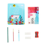 Maxbell Watercolor Paint Set with Paint Brush Art Paper for Children School Supplies blue