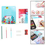 Maxbell Watercolor Paint Set with Paint Brush Art Paper for Children School Supplies blue