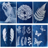 Maxbell Sun Print Paper Solar Drawing Paper Cyanotype Paper for Kids Adults 18pcsA4 and 18pcsA5