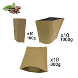 Maxbell 10Pcs Brown Bags Organizer Resealable Pocket Food Pouch for Shop Store Snack 12x19cm