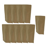 Maxbell 10Pcs Brown Bags Organizer Resealable Pocket Food Pouch for Shop Store Snack 12x19cm