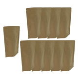 Maxbell 10Pcs Brown Bags Organizer Resealable Pocket Food Pouch for Shop Store Snack 12x19cm