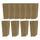 Maxbell 10Pcs Brown Bags Organizer Resealable Pocket Food Pouch for Shop Store Snack 12x19cm