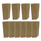 Maxbell 10Pcs Brown Bags Organizer Resealable Pocket Food Pouch for Shop Store Snack 12x19cm