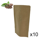 Maxbell 10Pcs Brown Bags Organizer Resealable Pocket Food Pouch for Shop Store Snack 12x19cm