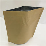 Maxbell 10Pcs Brown Bags Organizer Resealable Pocket Food Pouch for Shop Store Snack 25x32cm