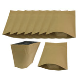 Maxbell 10Pcs Brown Bags Organizer Resealable Pocket Food Pouch for Shop Store Snack 25x32cm