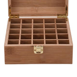 Maxbell Wooden Essential Oil Storage Boxes 25 Slots Portable for Collection Bottles