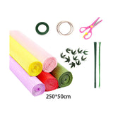 Maxbell Crepe Paper Flower DIY Kits with Floral Stem Wire Gift Wrapping Party Favor Style A
