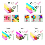 Maxbell Crepe Paper Flower DIY Kits with Floral Stem Wire Gift Wrapping Party Favor Style A