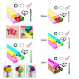 Maxbell Crepe Paper Flower DIY Kits with Floral Stem Wire Gift Wrapping Party Favor Style A