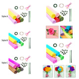 Maxbell Crepe Paper Flower DIY Kits with Floral Stem Wire Gift Wrapping Party Favor Style A