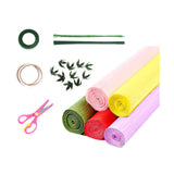 Maxbell Crepe Paper Flower DIY Kits with Floral Stem Wire Gift Wrapping Party Favor Style A