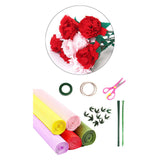 Maxbell Crepe Paper Flower DIY Kits with Floral Stem Wire Gift Wrapping Party Favor Style A