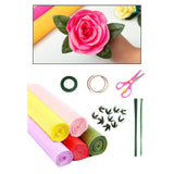 Maxbell Crepe Paper Flower DIY Kits with Floral Stem Wire Gift Wrapping Party Favor Style A