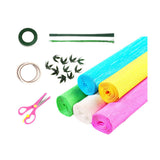 Maxbell Crepe Paper Flower DIY Kits with Floral Stem Wire Gift Wrapping Party Favor Style B