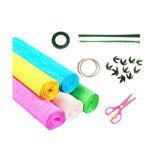 Maxbell Crepe Paper Flower DIY Kits with Floral Stem Wire Gift Wrapping Party Favor Style B