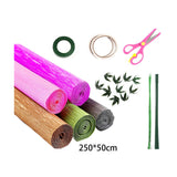 Maxbell Crepe Paper Flower DIY Kits with Floral Stem Wire Gift Wrapping Party Favor Style C
