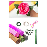 Maxbell Crepe Paper Flower DIY Kits with Floral Stem Wire Gift Wrapping Party Favor Style C
