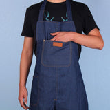 Maxbell Fashion Pottery Denim Split Leg Apron Adjustable Neck Strap for Artist Yard