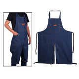Maxbell Fashion Pottery Denim Split Leg Apron Adjustable Neck Strap for Artist Yard