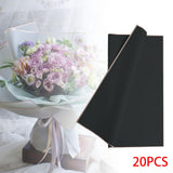 Maxbell 20x Flower Wrapping Paper Waterproof Jelly Film Equipment Decor for Bouquet Black