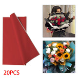 Maxbell 20x Flower Wrapping Paper Waterproof Jelly Film Equipment Decor for Bouquet Red