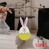 Maxbell 10x Easter Hanging Pendants Door Hanging Ornament Decoration Wall Hanging Yellow