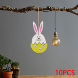 Maxbell 10x Easter Hanging Pendants Door Hanging Ornament Decoration Wall Hanging Yellow