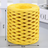 Maxbell 218.72yd Raffia Paper Ribbon Decor for Weaving Gift Wrapping DIY Craft Yellow