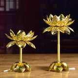Maxbell Oil Lamp Wick Holder Telescopic Lotus Alloy Temple Liquid Ghee Wick Holder